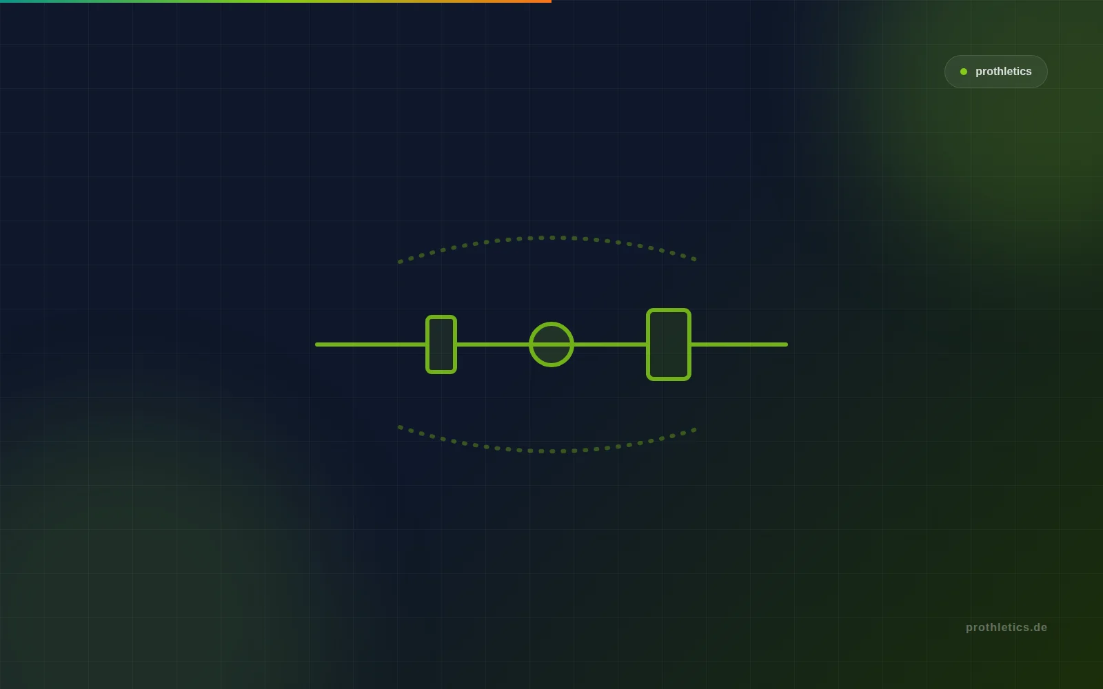 Abstract barbell silhouette in lime on navy – symbolizes strength training